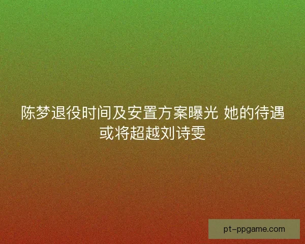 陈梦退役时间及安置方案曝光 她的待遇或将超越刘诗雯