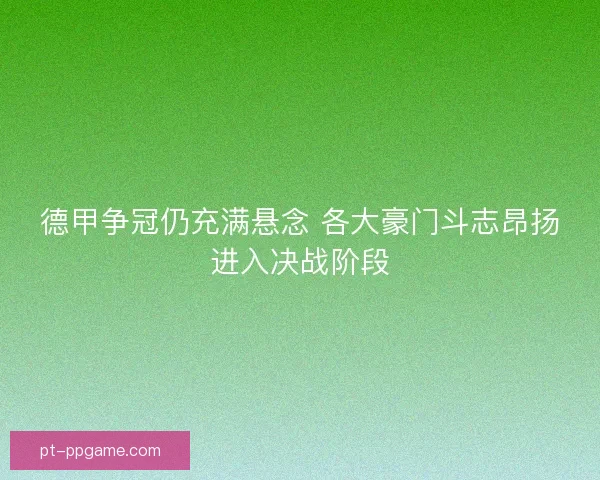 德甲争冠仍充满悬念 各大豪门斗志昂扬进入决战阶段
