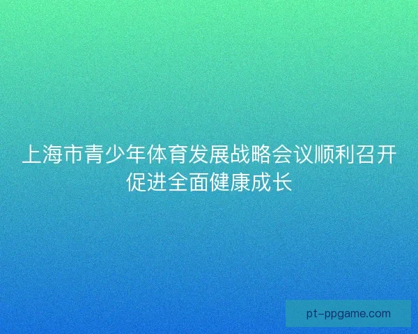 上海市青少年体育发展战略会议顺利召开促进全面健康成长